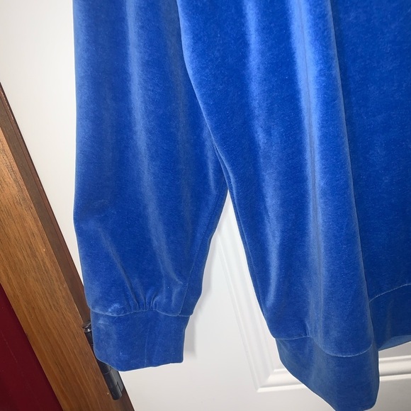 Draper's & Damon's Athleisure Track suit set Blue Velour Soft 3X Jacket 1X Pant - Picture 9 of 15